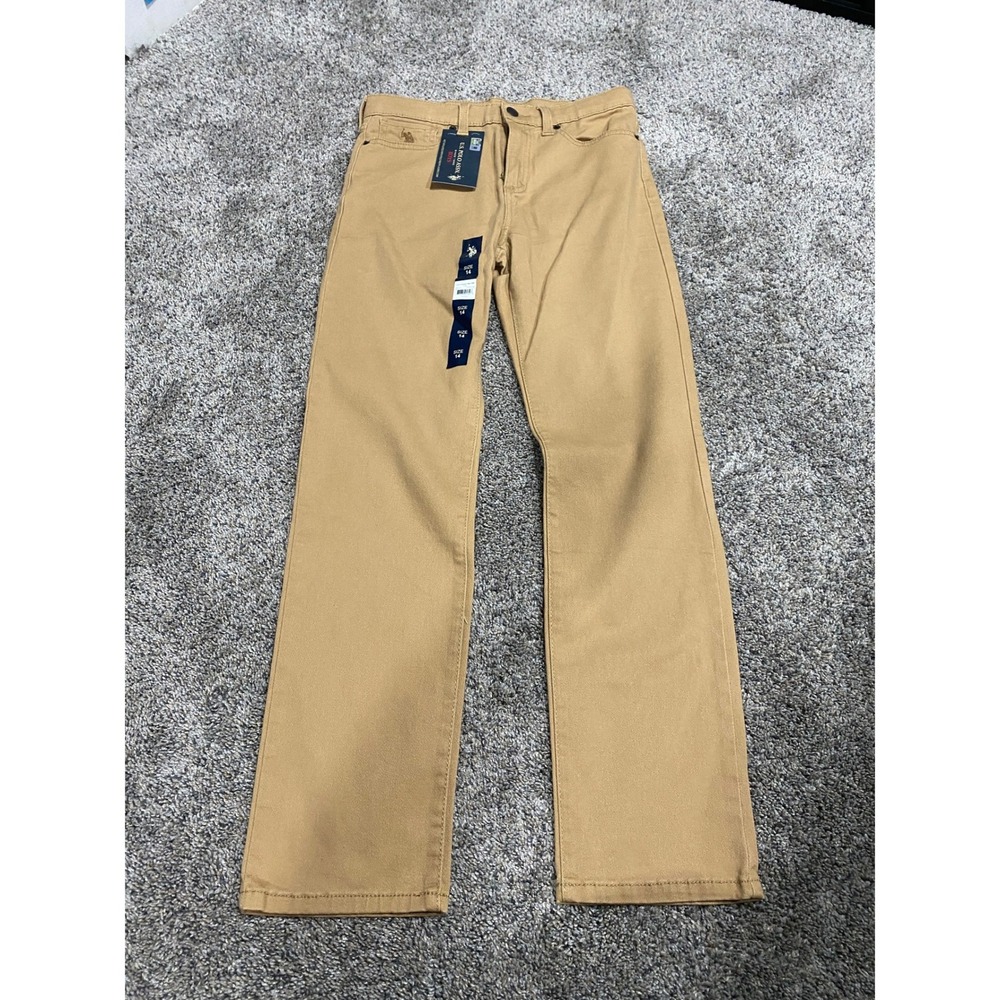 U.S. Polo Assn. Straight Twill Pants Honey Tan Boys Size 14 NWT